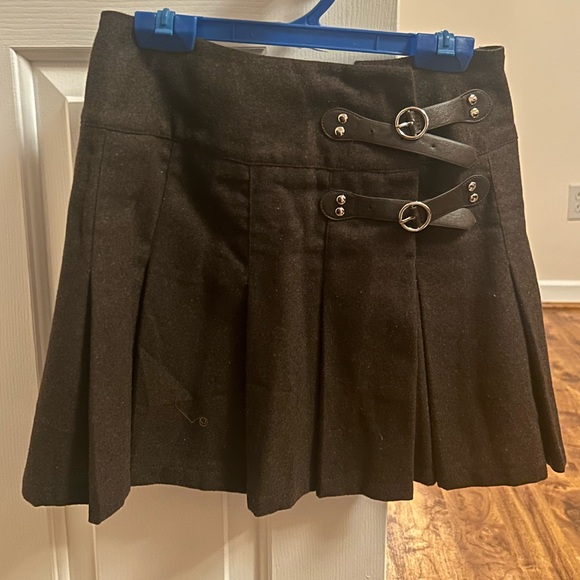 Vintage Belted Brown Pleated Mini Schoolgirl Skirt - Picture 1 of 3